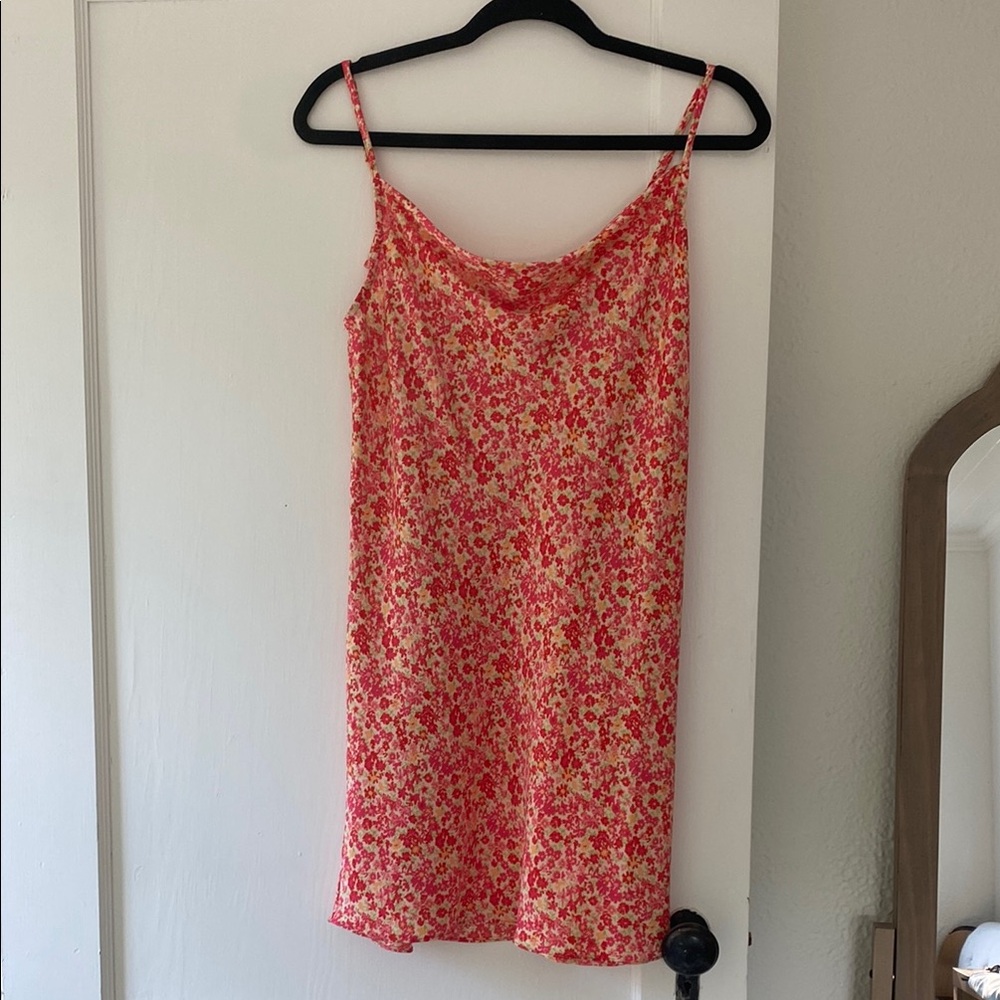 ABOUND Floral Pink and Red Slip Dress